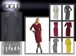 8413 EZ VOGUE COLLAR DRESS SLEEVES OR NOT PATTERN 8-16